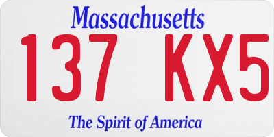 MA license plate 137KX5