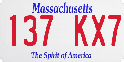 MA license plate 137KX7
