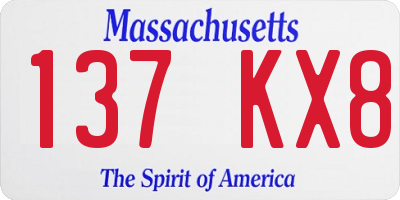MA license plate 137KX8