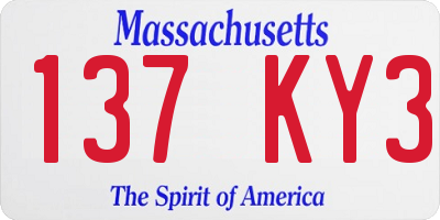 MA license plate 137KY3