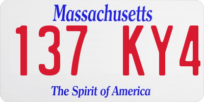 MA license plate 137KY4
