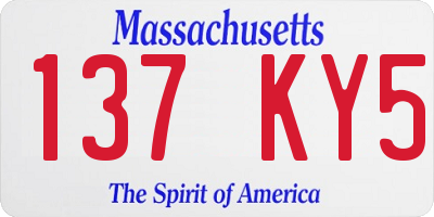 MA license plate 137KY5