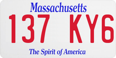 MA license plate 137KY6