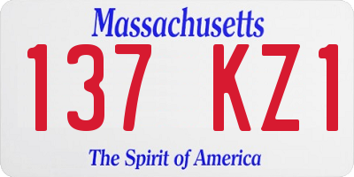 MA license plate 137KZ1