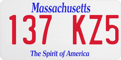 MA license plate 137KZ5
