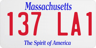 MA license plate 137LA1