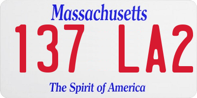 MA license plate 137LA2