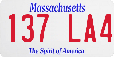 MA license plate 137LA4