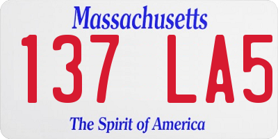 MA license plate 137LA5