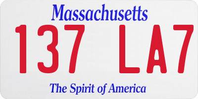 MA license plate 137LA7