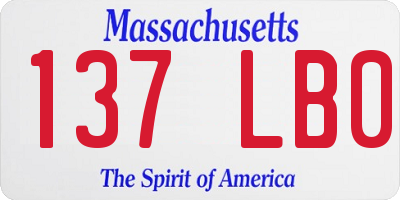 MA license plate 137LB0