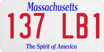 MA license plate 137LB1