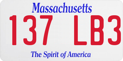 MA license plate 137LB3