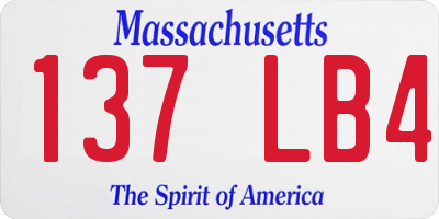 MA license plate 137LB4