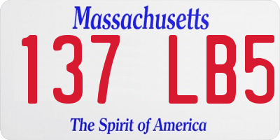 MA license plate 137LB5