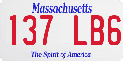 MA license plate 137LB6