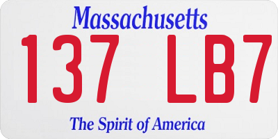 MA license plate 137LB7