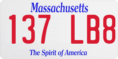 MA license plate 137LB8