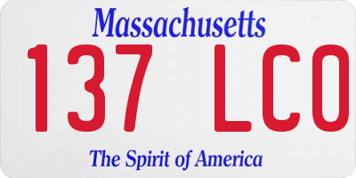 MA license plate 137LC0