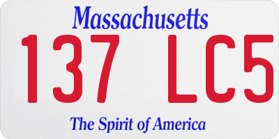 MA license plate 137LC5
