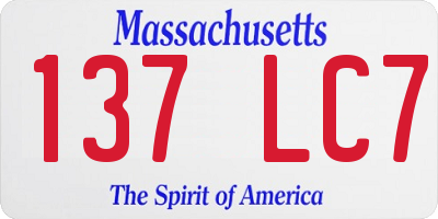 MA license plate 137LC7