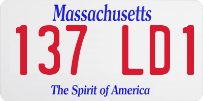 MA license plate 137LD1
