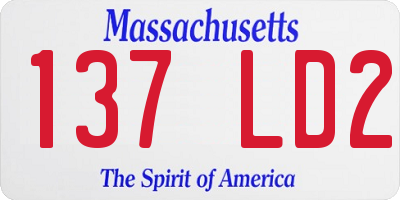 MA license plate 137LD2