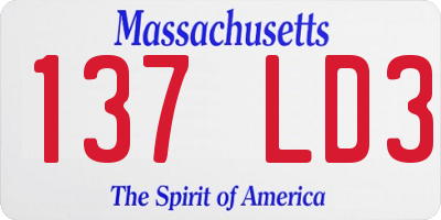 MA license plate 137LD3