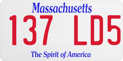 MA license plate 137LD5