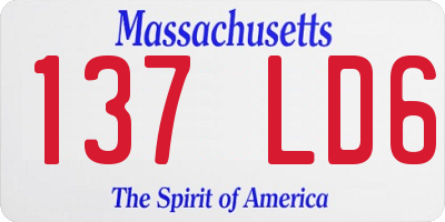 MA license plate 137LD6