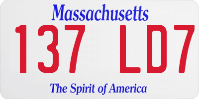 MA license plate 137LD7