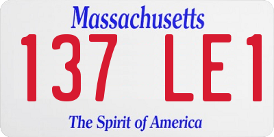 MA license plate 137LE1