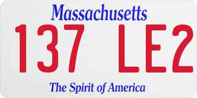 MA license plate 137LE2