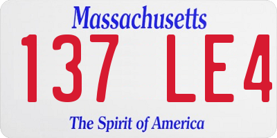 MA license plate 137LE4