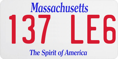 MA license plate 137LE6
