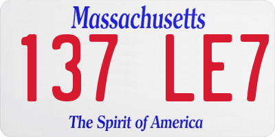 MA license plate 137LE7
