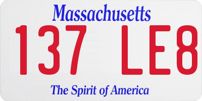 MA license plate 137LE8