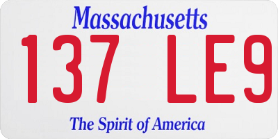 MA license plate 137LE9