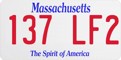 MA license plate 137LF2