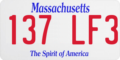 MA license plate 137LF3