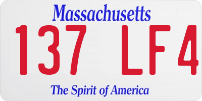 MA license plate 137LF4
