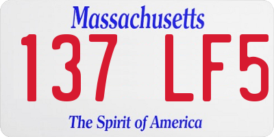 MA license plate 137LF5