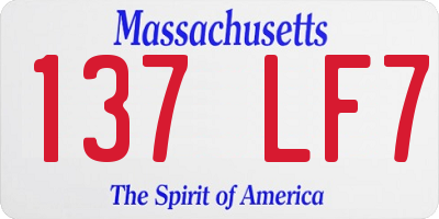 MA license plate 137LF7