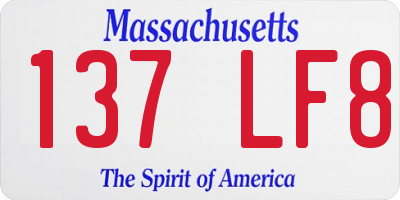 MA license plate 137LF8