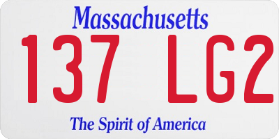 MA license plate 137LG2