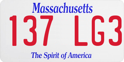 MA license plate 137LG3