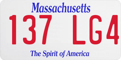 MA license plate 137LG4