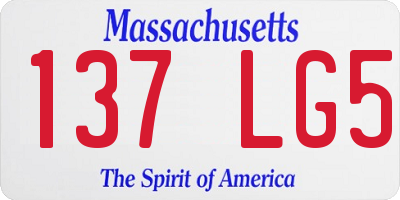 MA license plate 137LG5