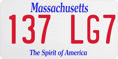 MA license plate 137LG7