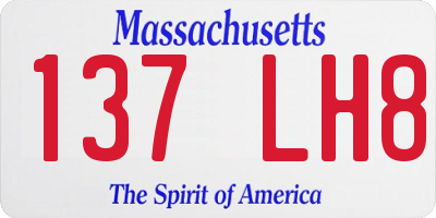 MA license plate 137LH8
